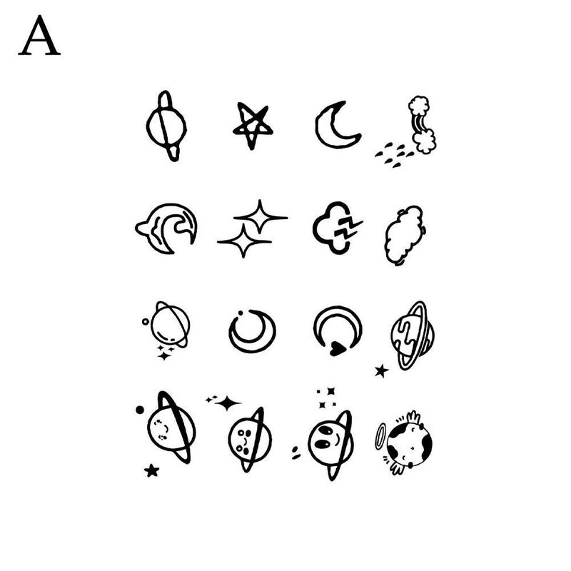 Herbal Juice Minimalist Temporary Tattoo Stickers, Cute Semi-Permanent Finger Tattoo Stickers, 1pc